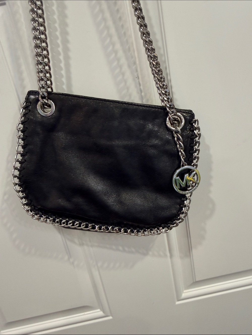 Michael Kors Black Chain-Trim Crossbody Bag